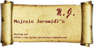 Mojzsis Jeremiás névjegykártya